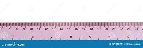 Ruler with Measuring Length Markings in Centimeters Isolated on White, Top View Stock Photo ...