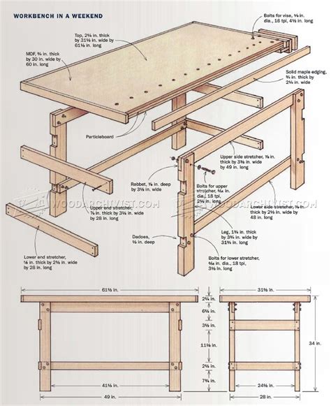 Simple Workbench Plans • WoodArchivist