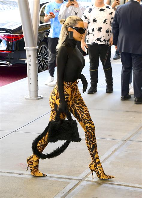 Kim Kardashian's Balenciaga Turtleneck and Tiger Pantaboots | POPSUGAR ...