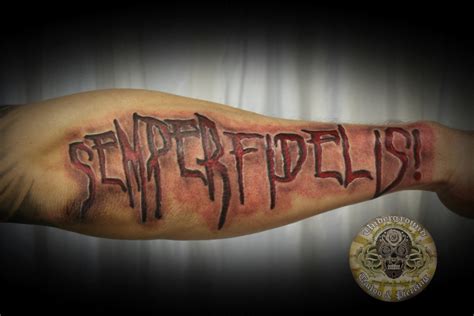 semper fidelis lettering by 2Face-Tattoo on DeviantArt