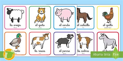 Tarjetas: Los sonidos de los animales de la granja - Twinkl