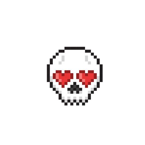 skull head with love eye in pixel art style 22285502 Vector Art at Vecteezy