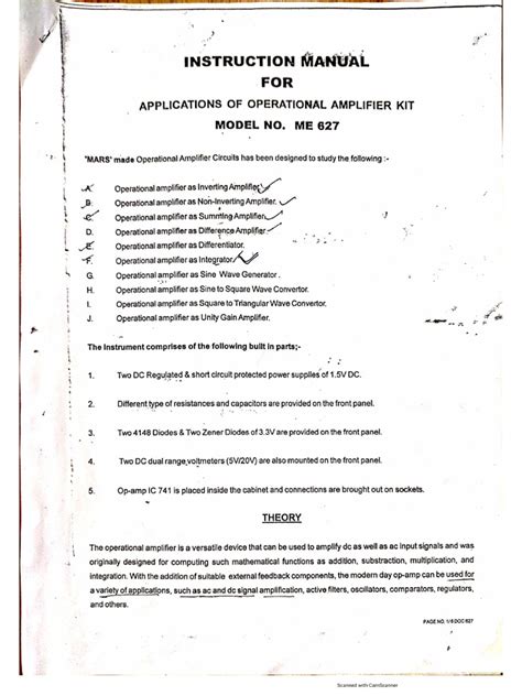 Application of Operational Amplifier | PDF