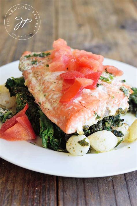 Sheet Pan Salmon Florentine Recipe - Clean Eating Recipes