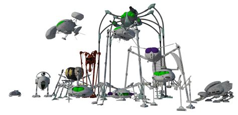 Here they are, the completed render of the Martian Family with all the Martian Machines from ...