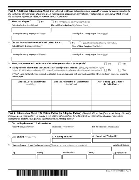 Form N 600 Application For Certificate Of Citizenship - Printable Application