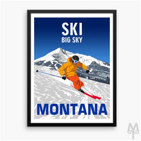 Ski Big Sky Montana, framed poster – Montana Treasures