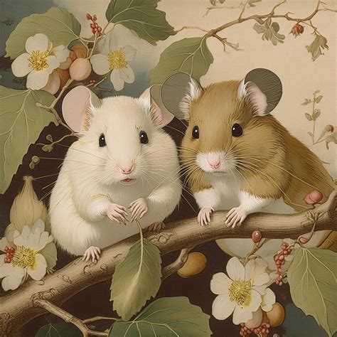 Vintage Hamster Art Print Free Stock Photo - Public Domain Pictures