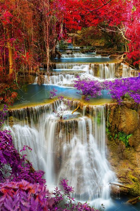 Waterfall featuring autumn, background, and beautiful | Beautiful waterfalls, Waterfall, Nature ...