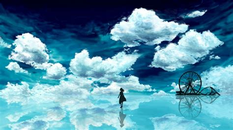 Cloud Reflections: A Stunning Anime HD Wallpaper