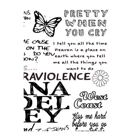 A unique Lana Del Rey Doodle/ Poster. Inspired by her Songs, Lyrics and Albums. Available in The ...