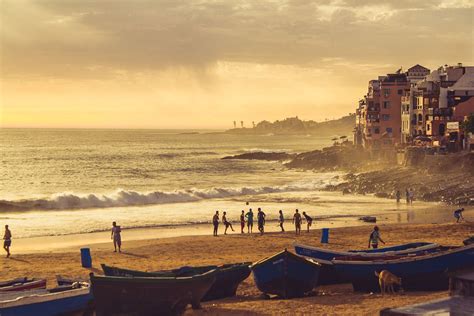 Taghazout village central beach with Anchor point at the horizon. | Surf taghazout, Surfing ...