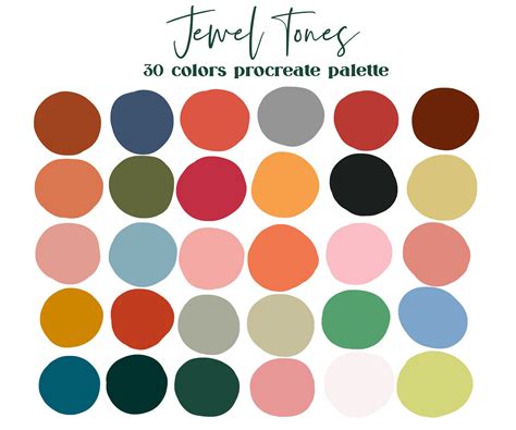 Jewel Tones Procreate Color Palette / Ipad Procreate Swatches - Etsy Australia