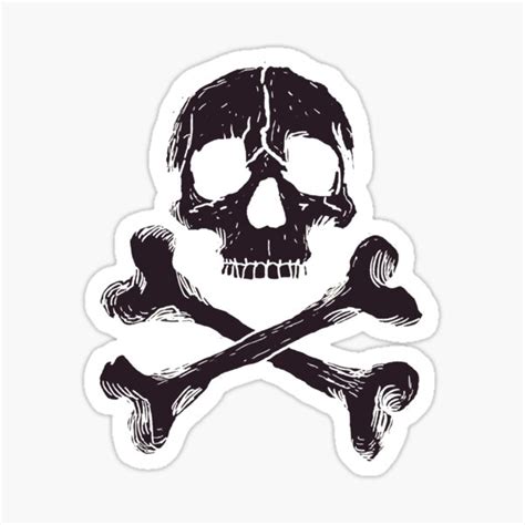 "Black Skull and crossbones" Sticker for Sale by Dopol | Redbubble