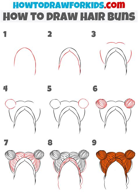 How to Draw Hair Buns - Easy Drawing Tutorial For Kids