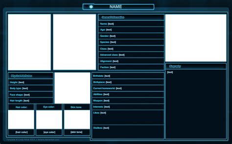 SWTOR: Character Sheet Template by Isriana on DeviantArt