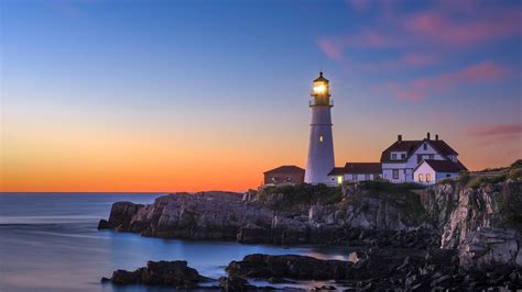 Portland Head Lighthouse, Cape Elizabeth, Maine. [Desktop wallpaper ...