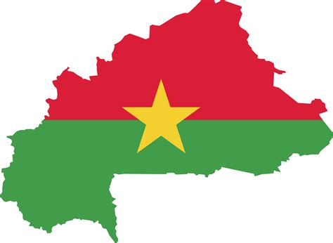 burkina faso karte stadtfarbe der landesflagge. 12096526 PNG