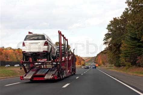 An automotive car carrier truck driving ... | Stock image | Colourbox