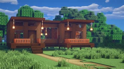 A Modern Cabin. : Minecraftbuilds | Minecraft houses, Minecraft architecture, Minecraft modern