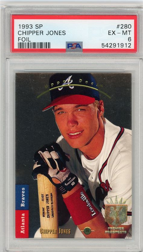 1993 SP Chipper Jones Rookie PSA 6 #280 Rookie Card Atlanta Braves - Hall Of Fame Relics ...