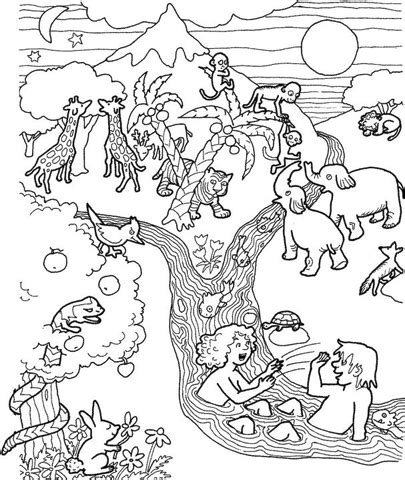 Garden Of Eden Coloring Pages Printable