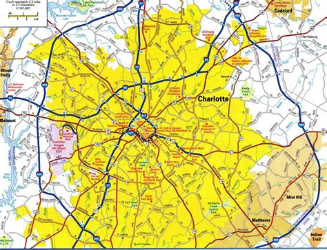 Charlotte North Carolina Map Glossy Poster Picture Photo | Etsy