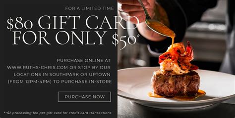 Purchase A Ruth's Chris Steakhouse $80 Gift Card For ONLY $50!