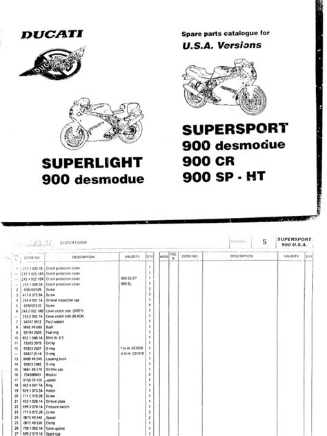 Ducati 900SS Parts Catalog | PDF