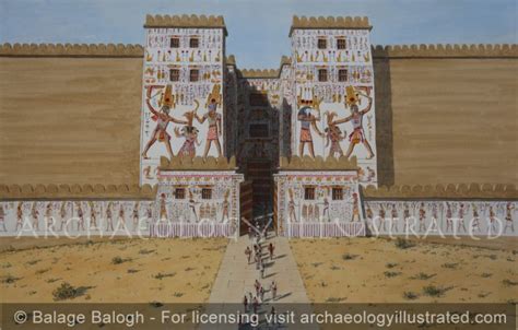 Fortified Gate of Egyptian Fortress of Ramesses III at Medinet Habu, 12th century BC ...