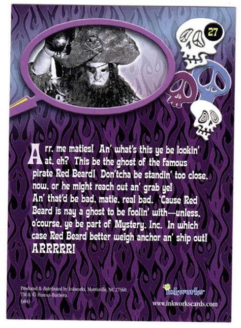 Scooby-Doo 2: Monsters Unleashed Movie Story Cards #27 The Ghost of Redbeard-Art & Collectibles ...