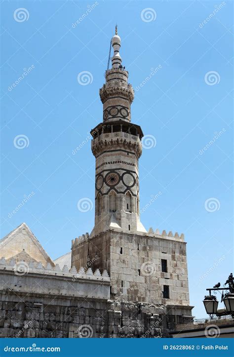 The Minaret Of Umayyad Mosque In Damascus, Syria. Royalty-Free Stock ...