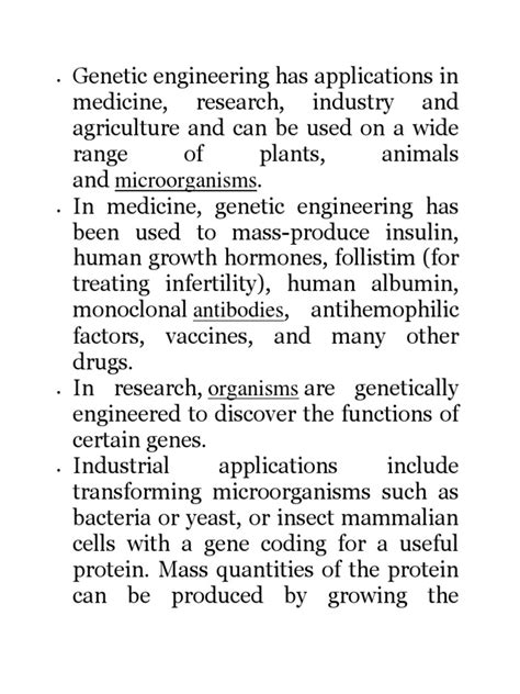 Genetic Engineering Has Applications in Medicine | Genetic Engineering ...