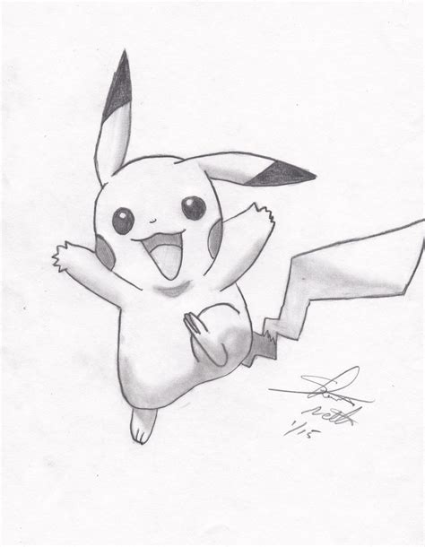 pikachu pencil sketch finished by ShelandryStudio on DeviantArt