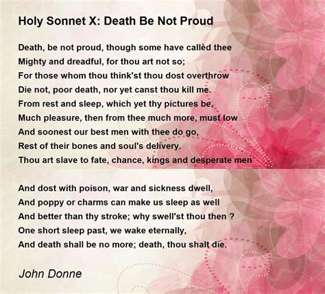 Holy Sonnet (Debt Be Not Proud) Holy Sonnet (Debt Be Not, 57% OFF