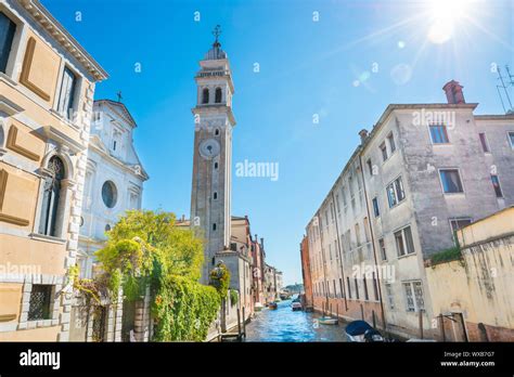 Campanile of church San Giorgio dei Greci in Venice Stock Photo - Alamy