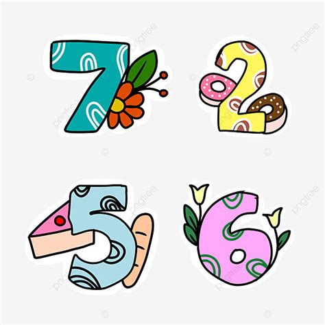 Numbers Printable Clipart Hd PNG, Printable Cute Number Sticker Collection, Number, Sticker ...