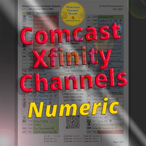 Comcast Xfinity Printable Channel Lineup 2021 | TV CHANNEL GUIDES