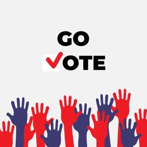 Go Vote Poster Template. Isolated Up Hands Holding Together. Ele ...