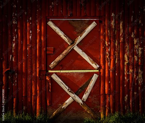 Red shed with white accents Stock Photo | Adobe Stock