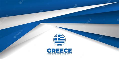 Premium Vector | Blue white background design with greece emblem flag ...