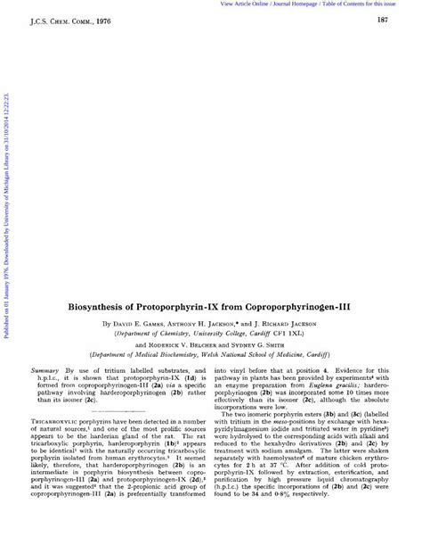 (PDF) Biosynthesis of protoporphyrin-IX from coproporphyrinogen-III - DOKUMEN.TIPS