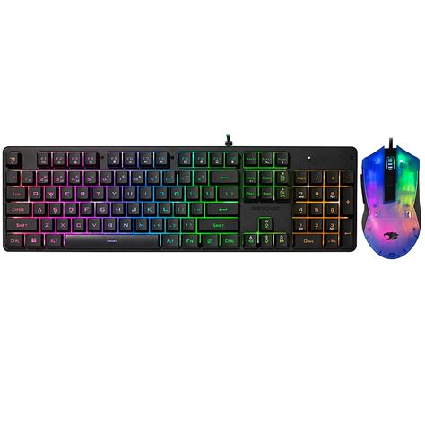 iBUYPOWER Chimera KM7 Full-Size Wired Membrane RGB Keyboard and Optical Mouse Bundle Black KM7 ...