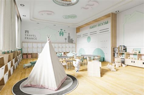 Premium Photo | Interior of a modern kindergarten classroom