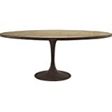 Amazon.com - Modway Drive 48" Rustic Modern Farmhouse Pedestal Base Wood and Iron Round Kitchen ...