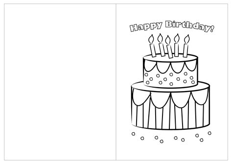 Printable Birthday Cards To Color | Printablee | Happy birthday cards printable, Coloring ...