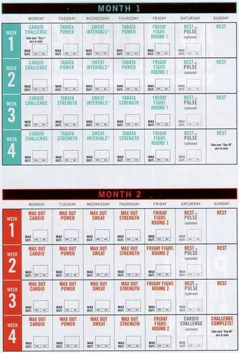 INSANITY Max 30 Calendar and Schedule PDF with Tips! | Insanity max 30 ...