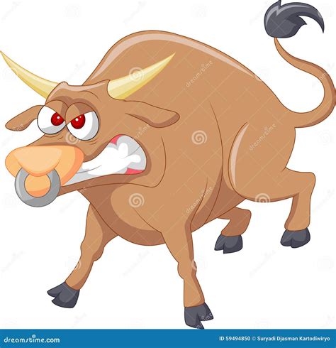 Angry Bull Cartoon Stock Vector - Image: 59494850