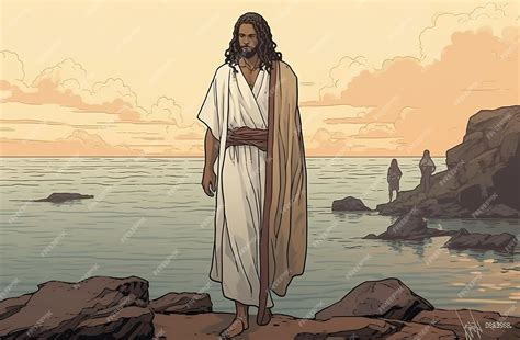 Premium AI Image | Jesus walking on the Sea of Galilee