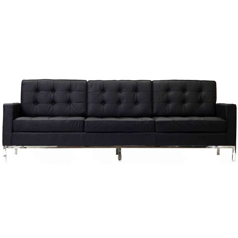 Florence Knoll Style Sofa Couch - Leather